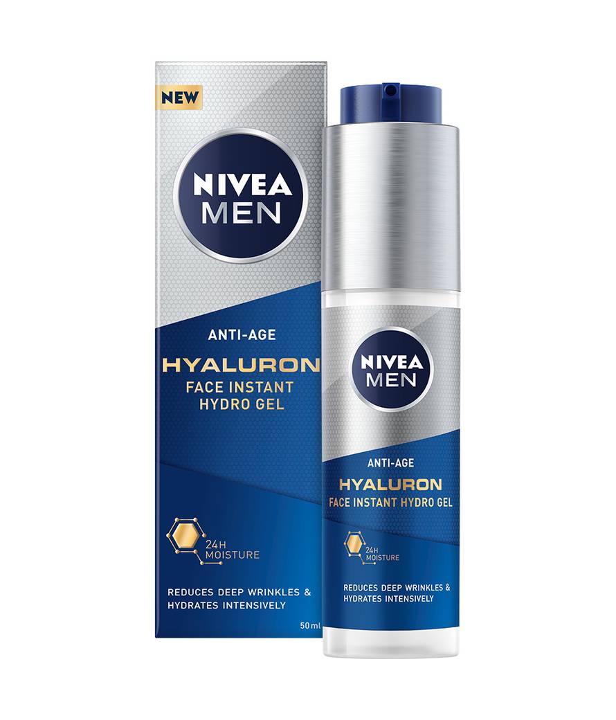 Trenutno razbudite umornu kožu uz NIVEA MEN Hyaluron Active age proizvode