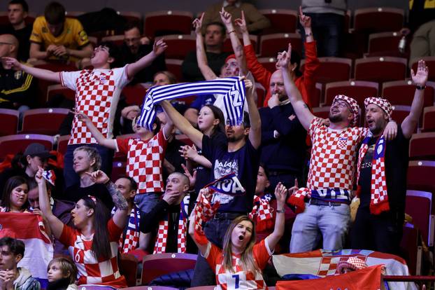 Malmo: Navijači Hrvatske i Mađarske na rukometnoj utakmici EHF prvenstva
