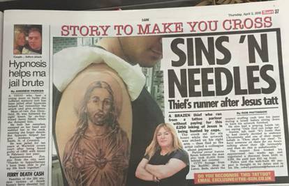 Obavio pljačku dok su mu na ruku tetovirali lik Isusa Krista