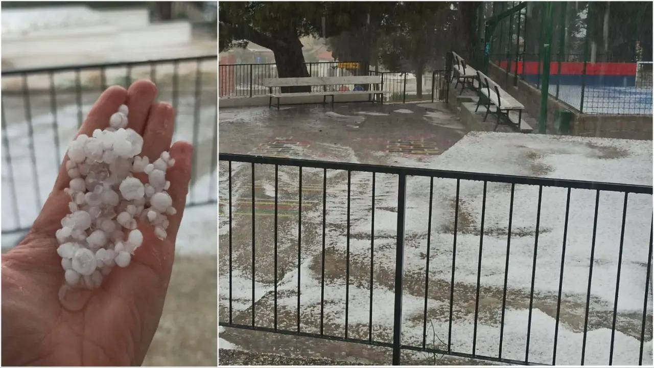 FOTO Nevrijeme u Dalmaciji:  Tuča zabijelila Čiovo, na vrhu Mosora izmjerili tek 3 Celzija