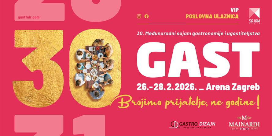 30. GAST u Areni Zagreb: Posjetite gastro event godine, ključan za turističku sezonu
