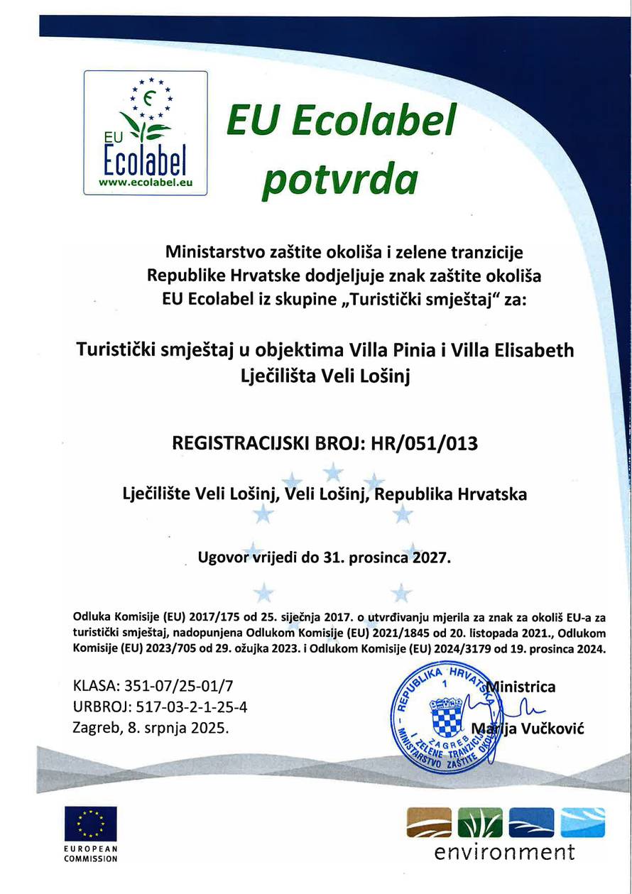 U Lječilištu Veli Lošinj certifikati nisu stvar prestiža, već odgovor na izazove današnjice