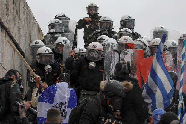 Demonstration against the agreement reached by Greece and Macedonia to resolve a dispute over the former Yugoslav republic