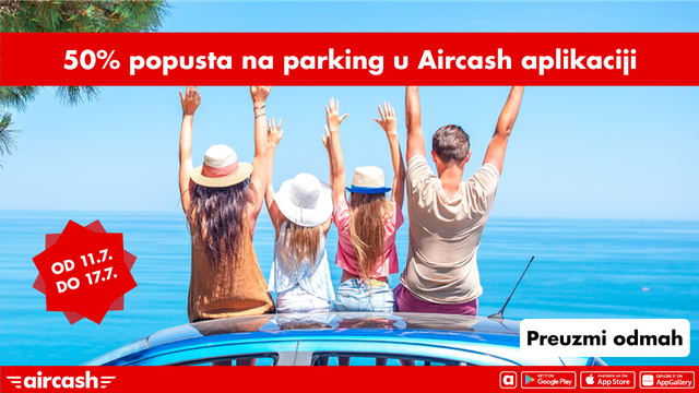Plaćajte parking u cijeloj Hrvatskoj U POLA CIJENE uz Aircash!