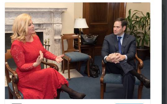 SAD: Predsjednica razgovarala sa senatorom Marcom Rubiom