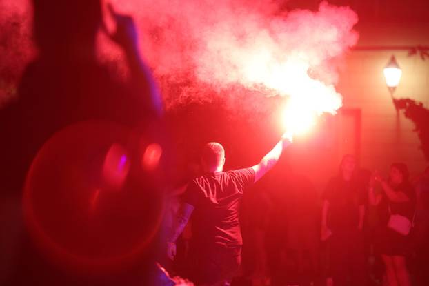 Osijek: Slavlje nakon utakmice Hrvatska -   Ghana