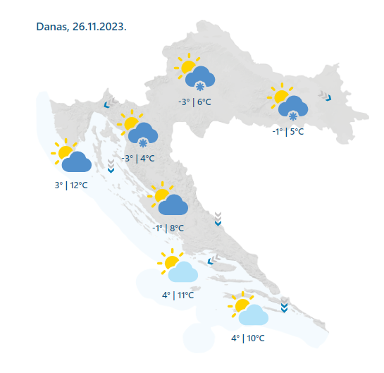 Minusi i snijeg. Evo kakvo nas vrijeme očekuje idućeg tjedna