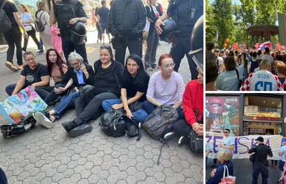 UŽIVO Aktivistice prosvjedom dočekale Hod za život, sjele su pred 'Hod' kod Jelačićeva trga