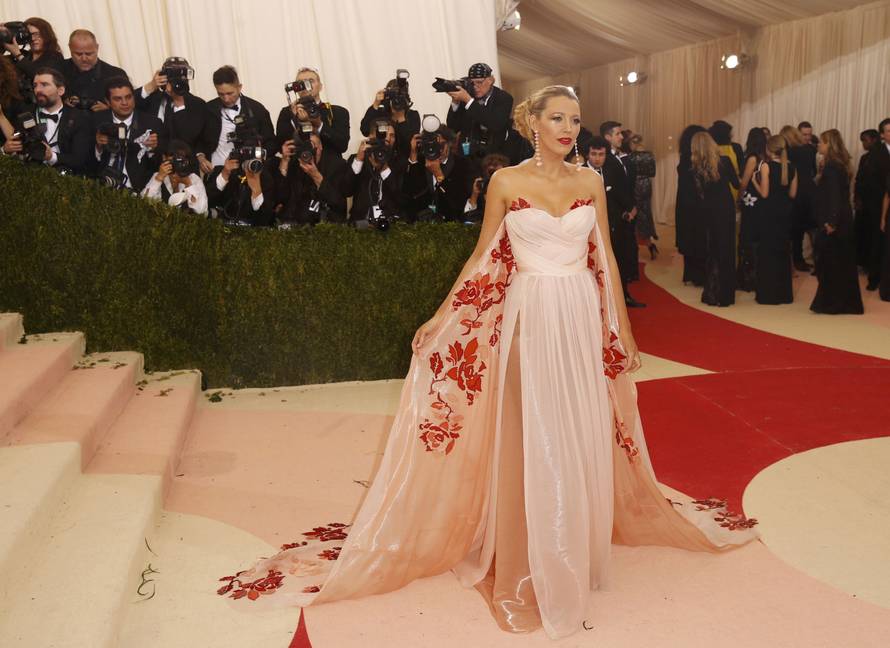 Actress Blake Lively arrives at the Met Gala in New York