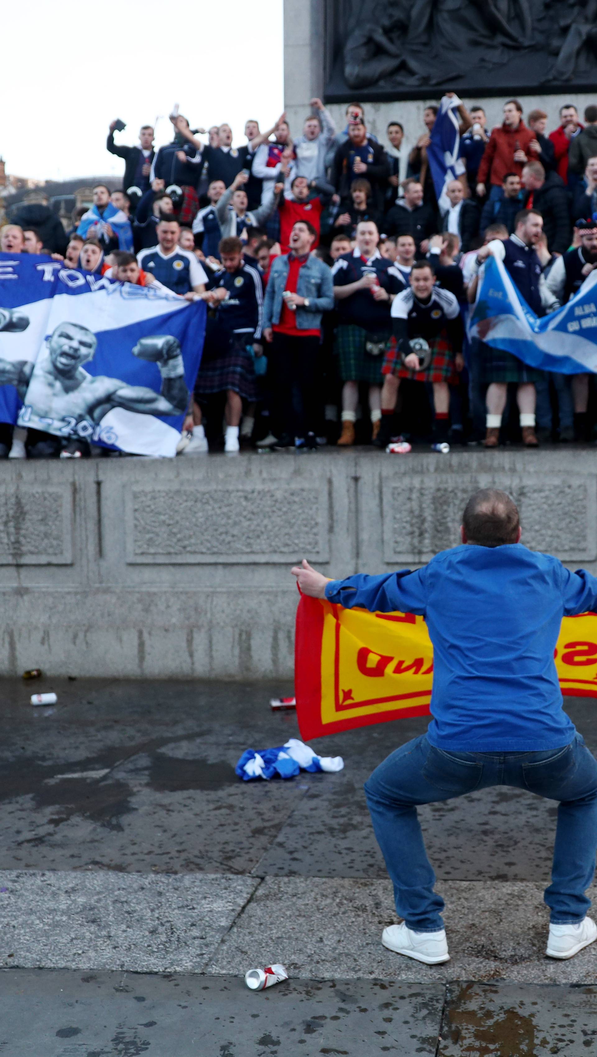 Scotland fans in Trafalgar Square