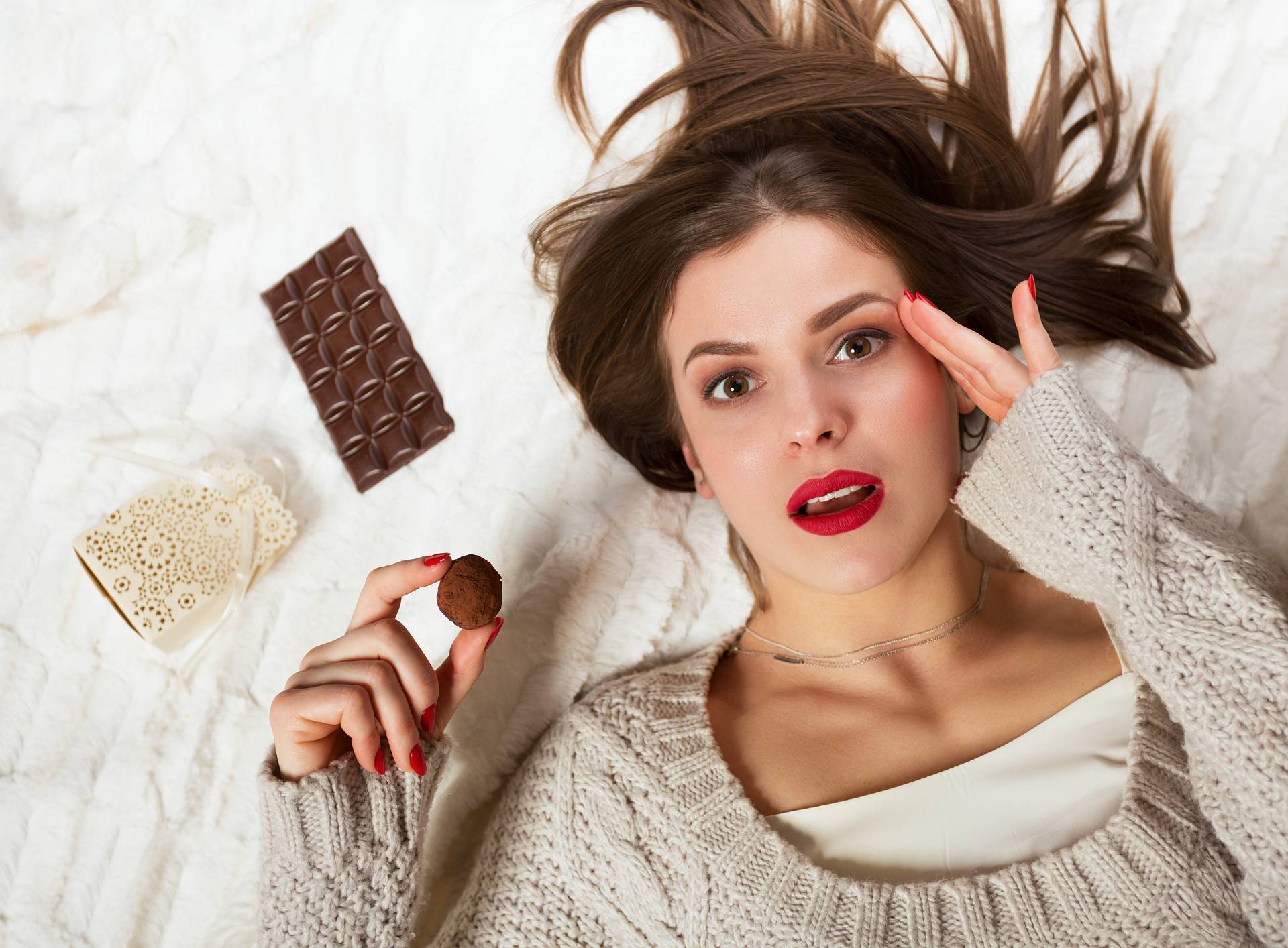 Woman with a chocolate