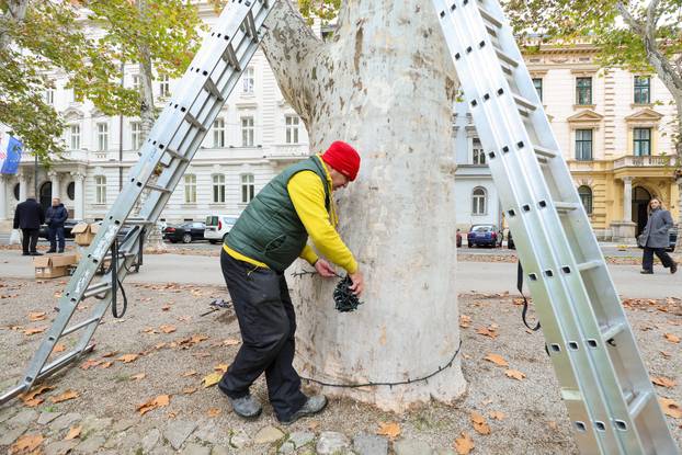 Zagreb: Zasvjetlile prve adventske lampice u parku Zrinjevac
