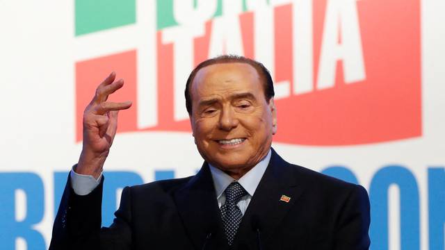 Former Italian PM Berlusconi attends a rally in Rome