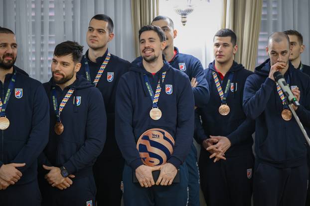 Zagreb: Prijem rukometaša u Banskim dvorima