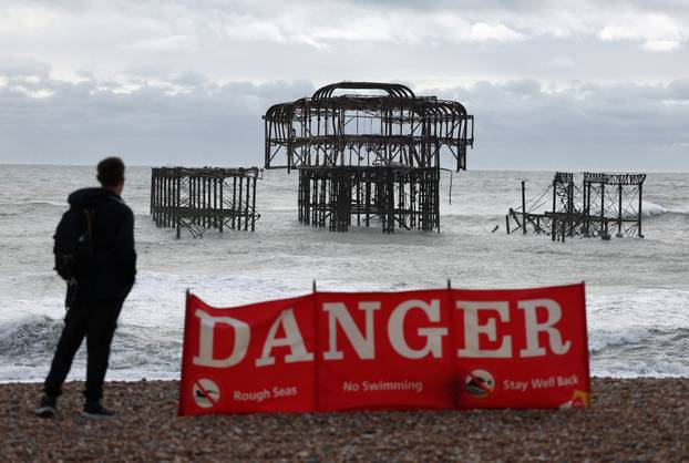 Brighton&rsquo;s West Pier further damaged during Storm Austen, in Brighton