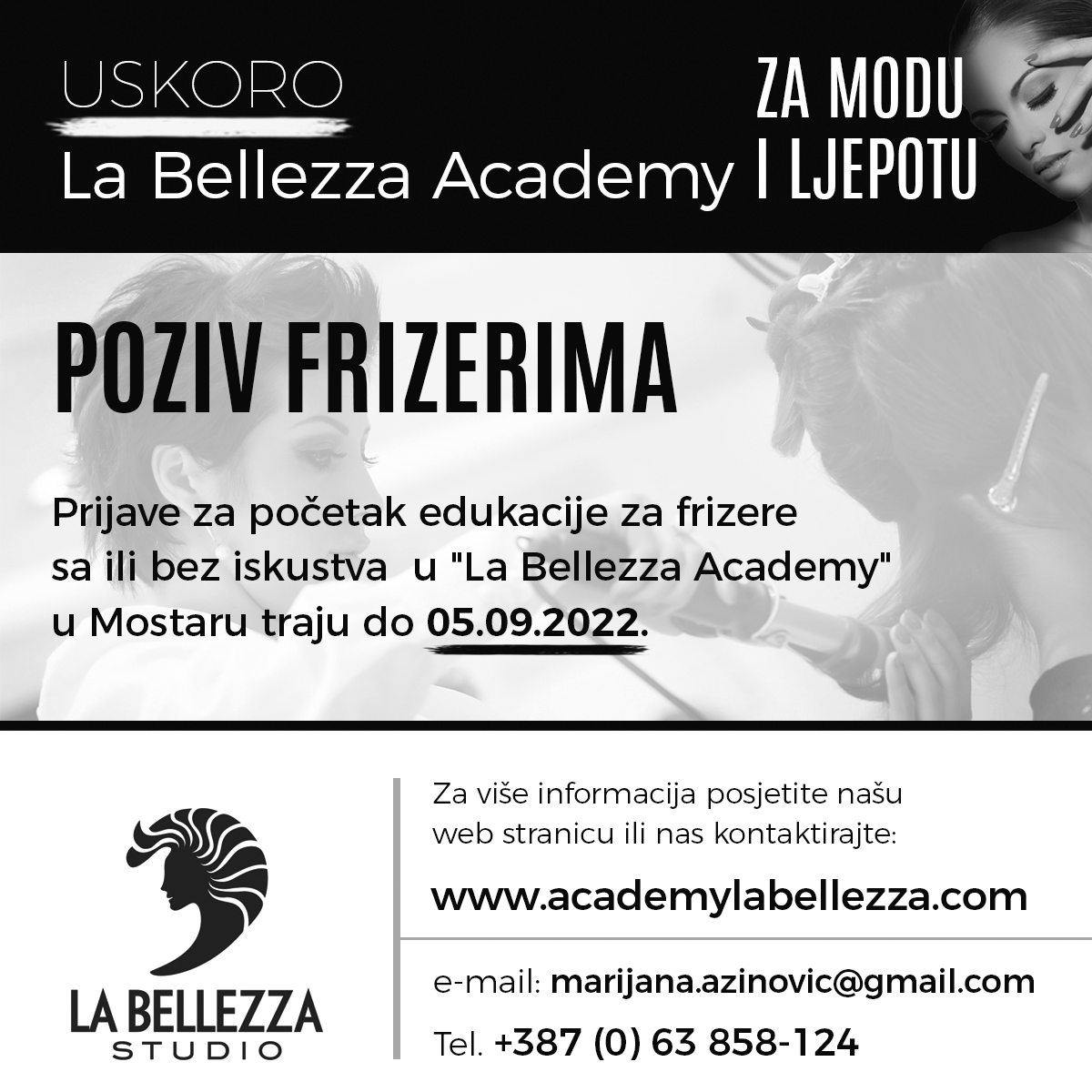 Poziv frizerima: Uskoro početak "La Bellezza Academy"u Mostaru