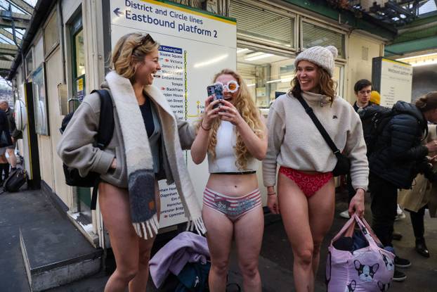 The 14th Annual No Trousers Tube Ride, London, UK - 12 Jan 2025