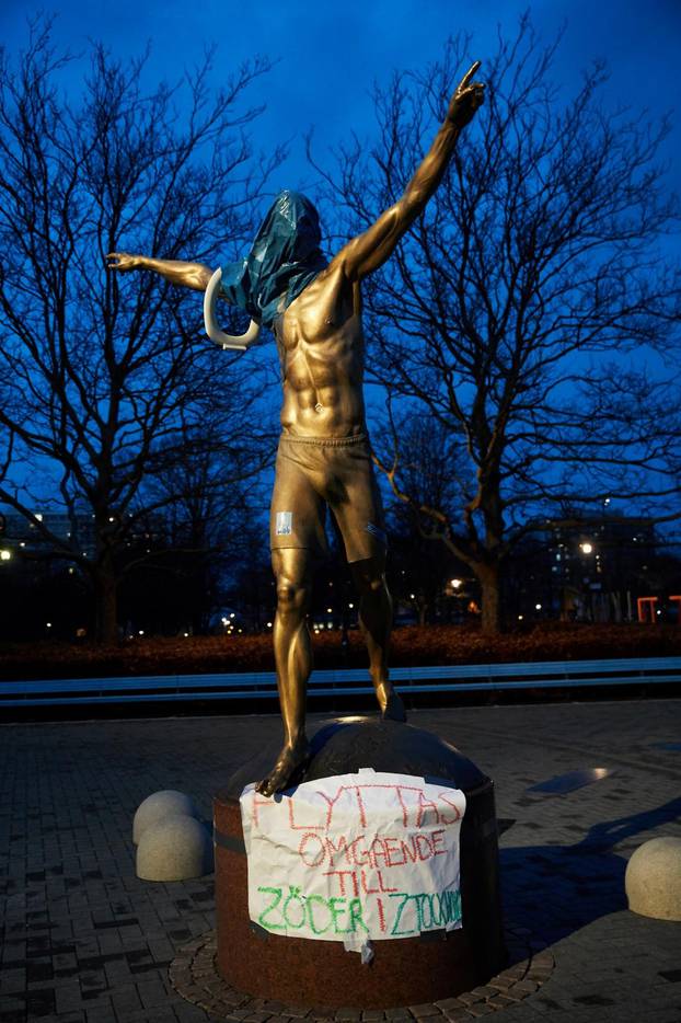 Zlatan Ibrahimovic statue vandalized in Malmoe