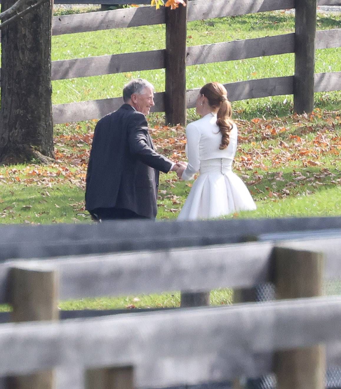 EXCLUSIVE: Jennifer Gates Appears to Greet Family and Guests Ahead of Her Wedding Ceremony.