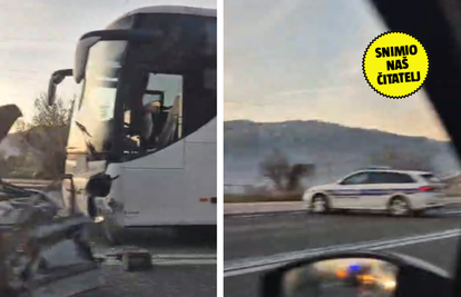 VIDEO Gužva kod Dugopolja: Sudarili se autobus i automobil, jedan čovjek ozlijeđen u nesreći