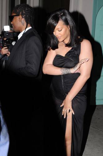 Rihanna & ASAP Rocky are seen leaving his birthday dinner in in Los Angeles