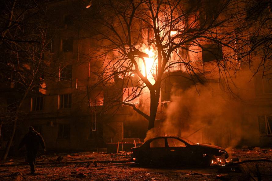 Aftermath of a Russian drone attack in Zaporizhzhia