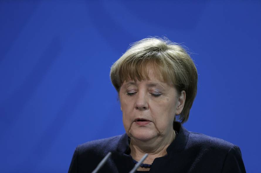 German Chancellor Angela Merkel addresses the media in Berlin