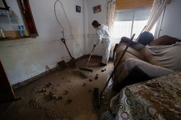 Aftermath of torrential rains, which caused floods in eastern Spain, in Els Poblets