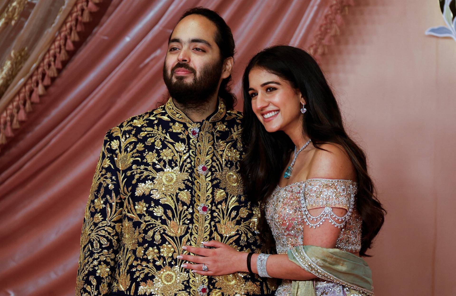 Anant Ambani, son of businessman Mukesh Ambani during the sangeet ceremony at Jio World Centre, Mumbai