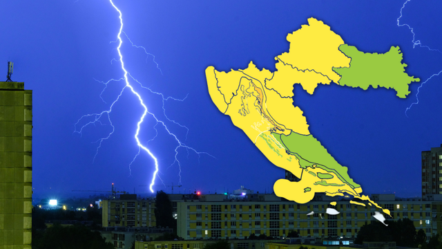 Pali se žuti meteoalarm: Popodne nam stiže grmljavinsko nevrijeme i kiša
