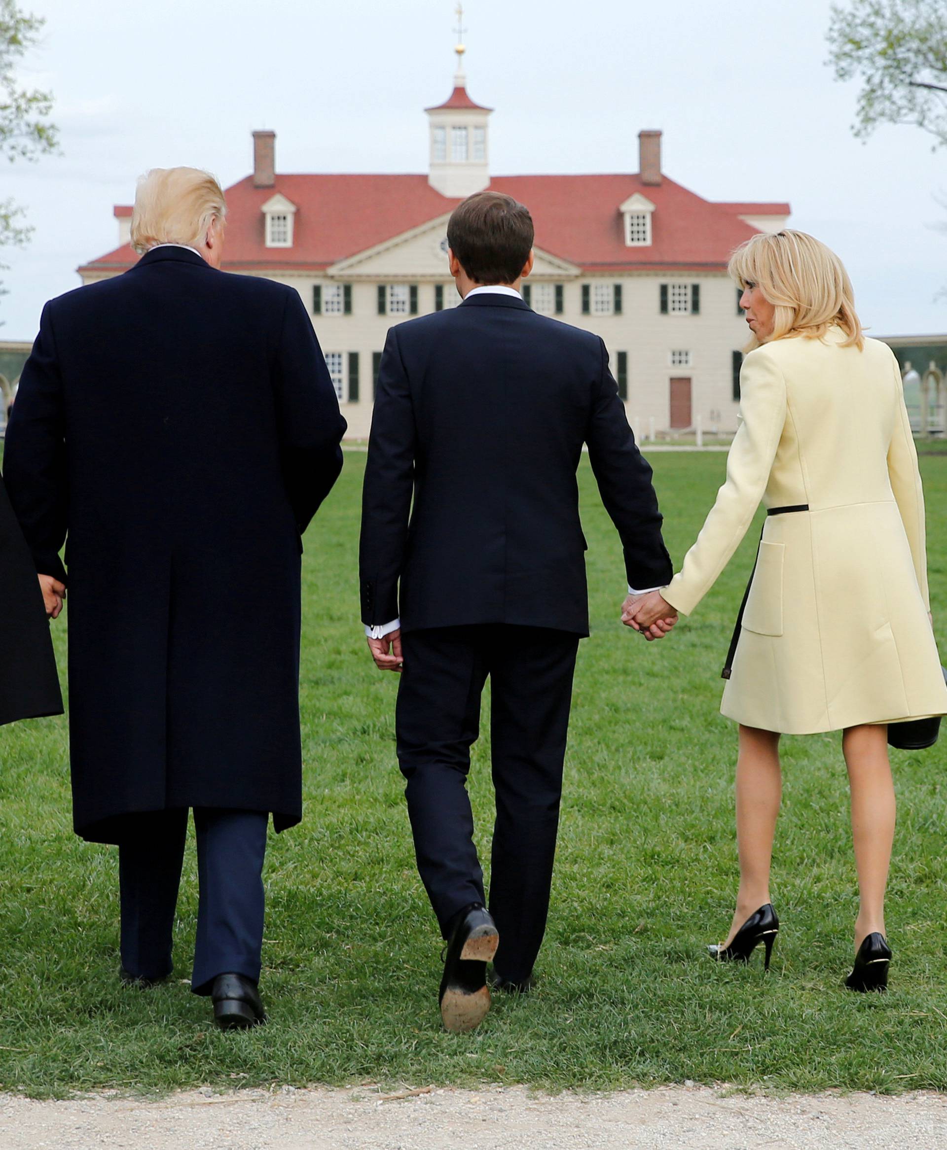Trump escorts France's Macron at the estate of the first U.S. President George Washington in Mount Vernon, Virginia outside Washington