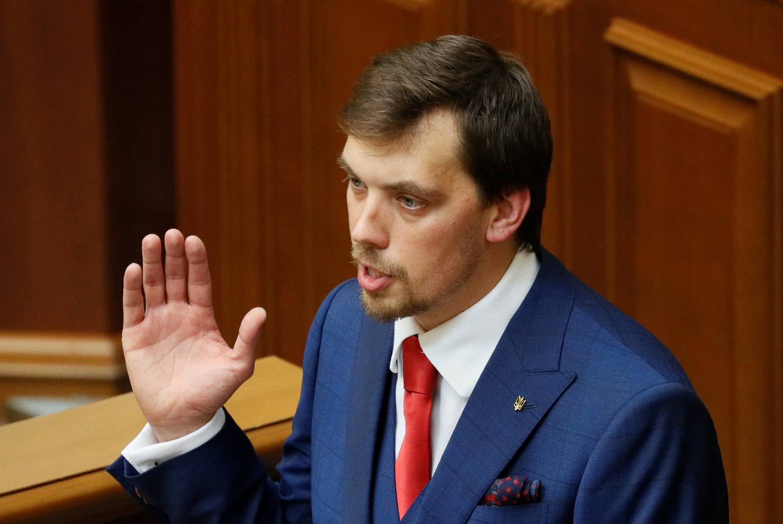Ukrainian politician Honcharuk attends a session of parliament in Kiev