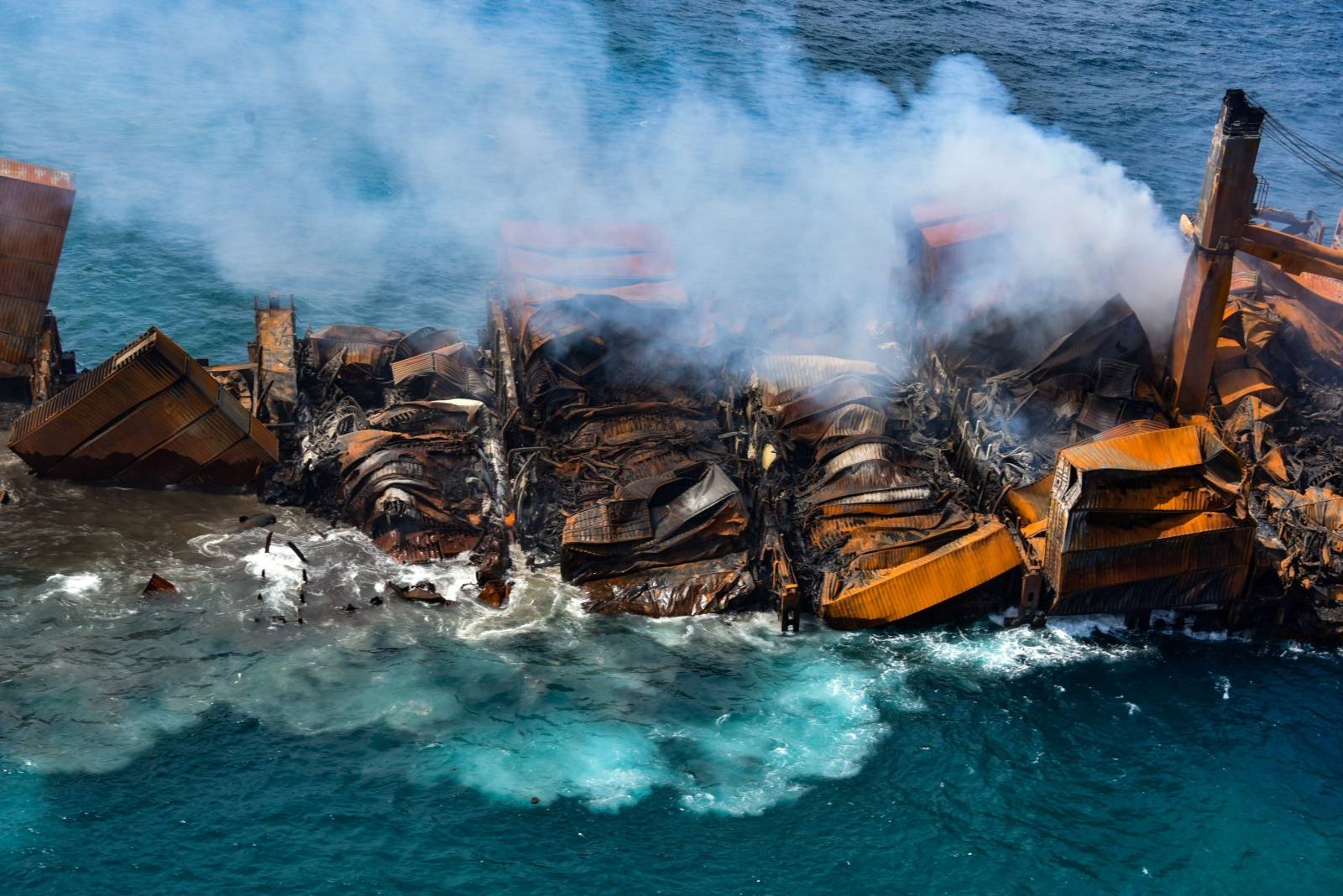 MV X-Press Pearl vessel sinks as its towed into deep sea off the Colombo Harbour