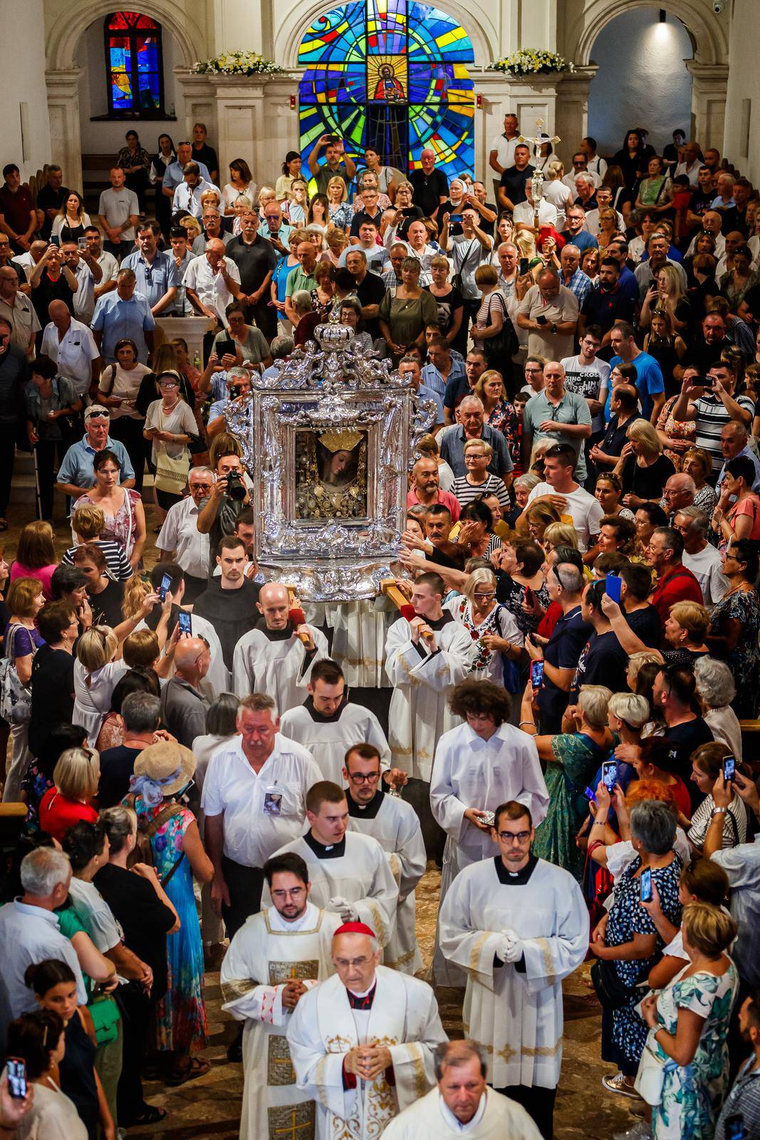 Sinj: Proslava blagdana Velike Gospe i skidanje Gospine slike prije procesije