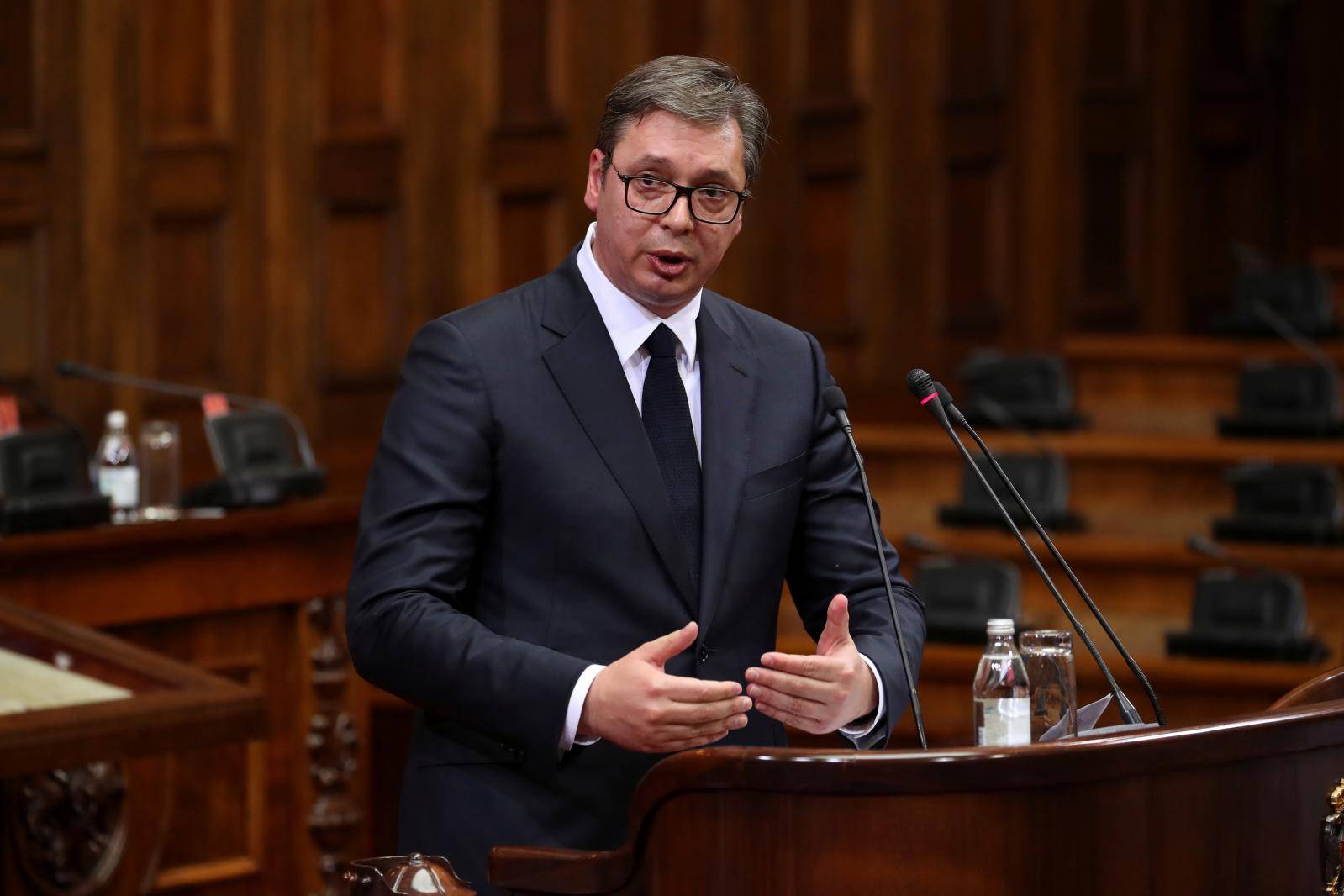 Serbia's President Vucic addresses parliament over Kosovo