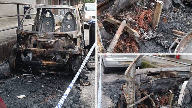 FOTO Pogledajte što je ostalo od izgorenog Smarta na Trešnjevci: 'Istrčali smo van i krenuli gasiti'