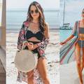 Stil na plaži: Lepršavi ogrtač u kombinaciji sa šarenim badićem