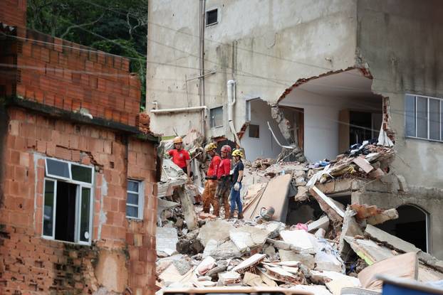 Aftermath of heavy rains in southeastern Brazil