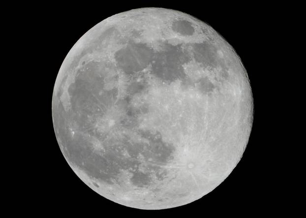 Full moon, known as the Hunter's moon, rises in the island of Gran Canaria