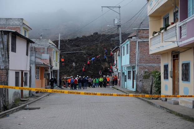 Aftermath of landslide in Alausi