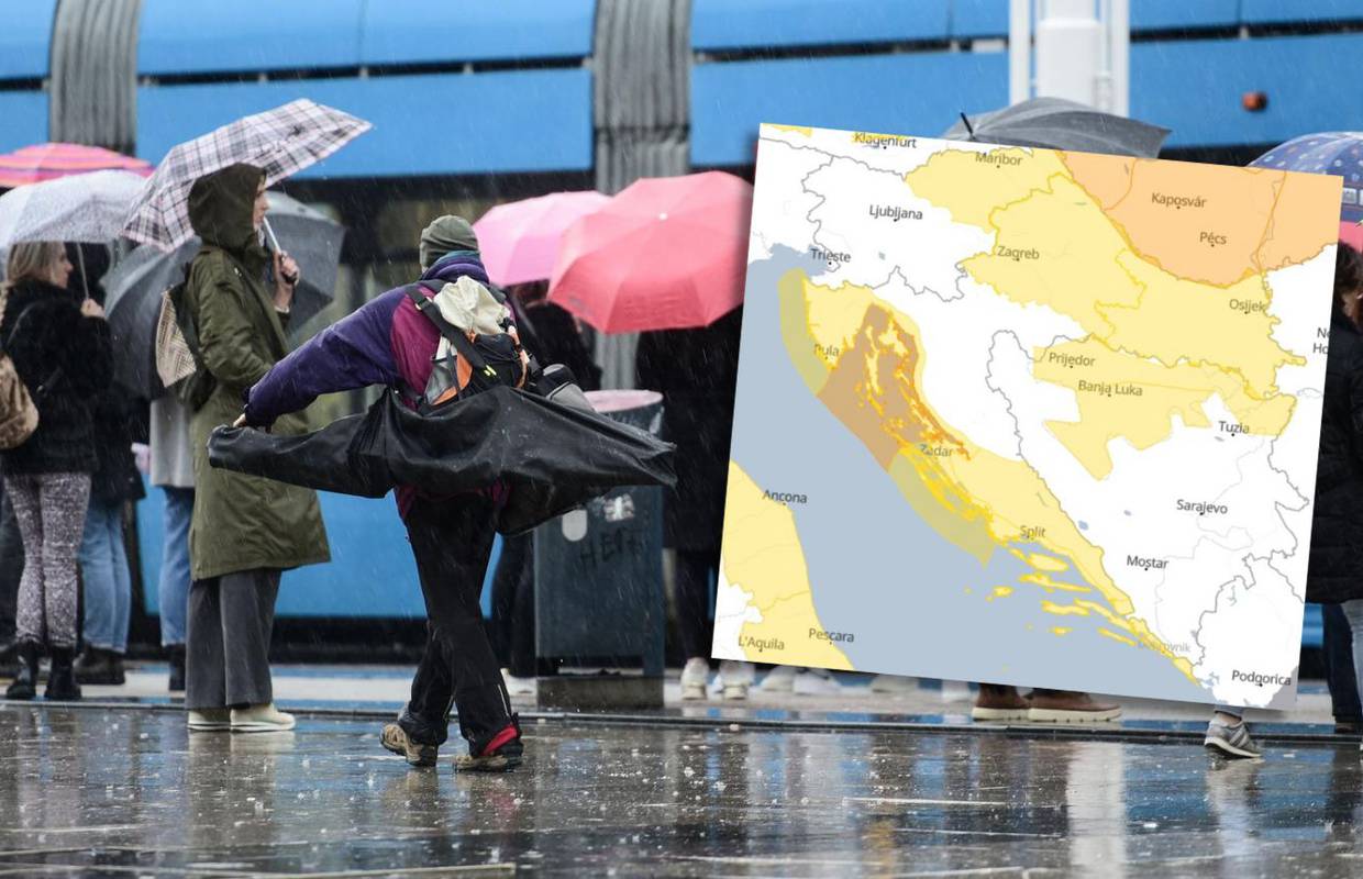 Pola Hrvatske pod alarmom, hladnije uz kišu u subotu, a pod Velebitom i olujni udari bure