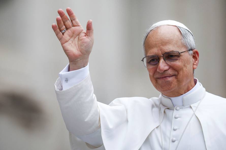 Pope Leo XIV holds his first general audience in St. Peter's Square, at the Vatican
