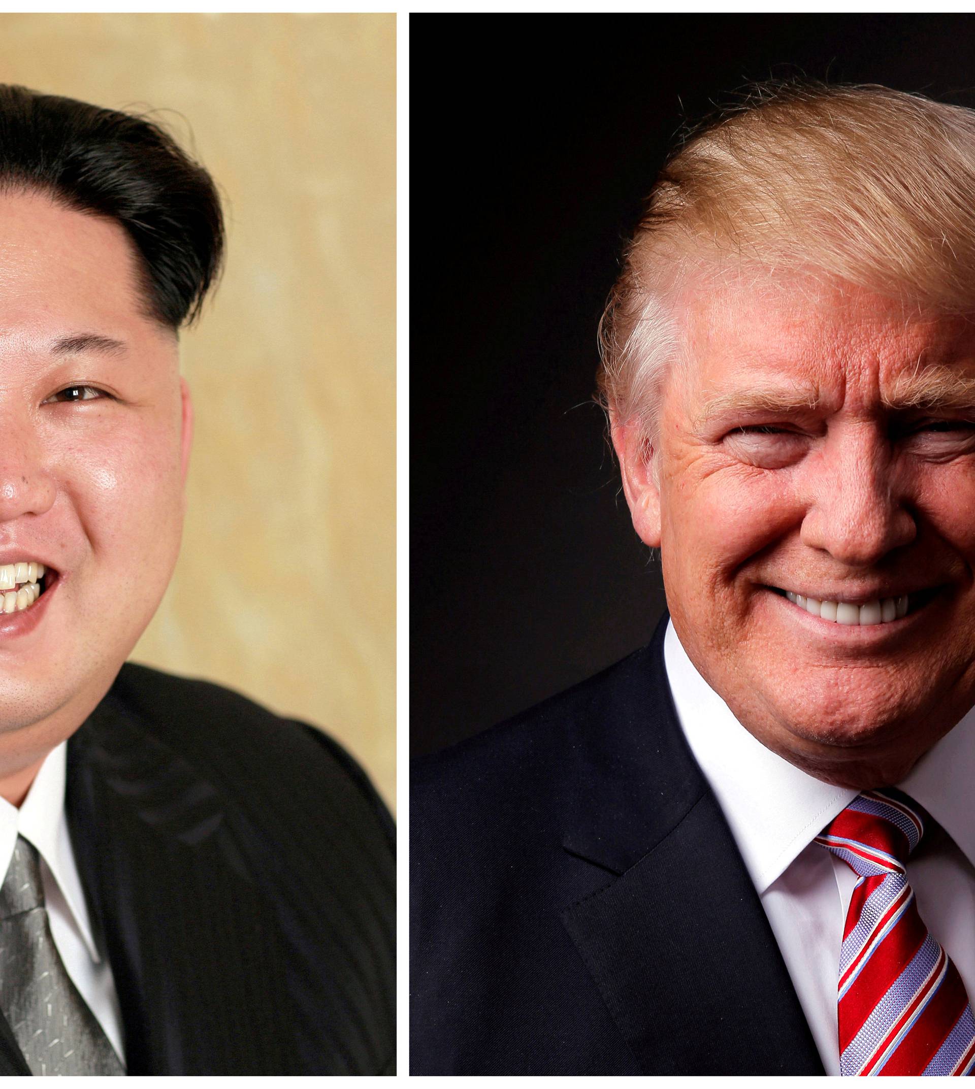 FILE PHOTO - A combination photo of Kim Jong Un and Donald Trump