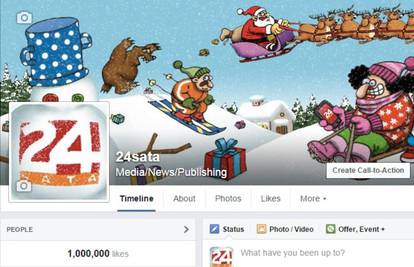 Na Facebook stranici 24sata okupili više od milijun fanova!