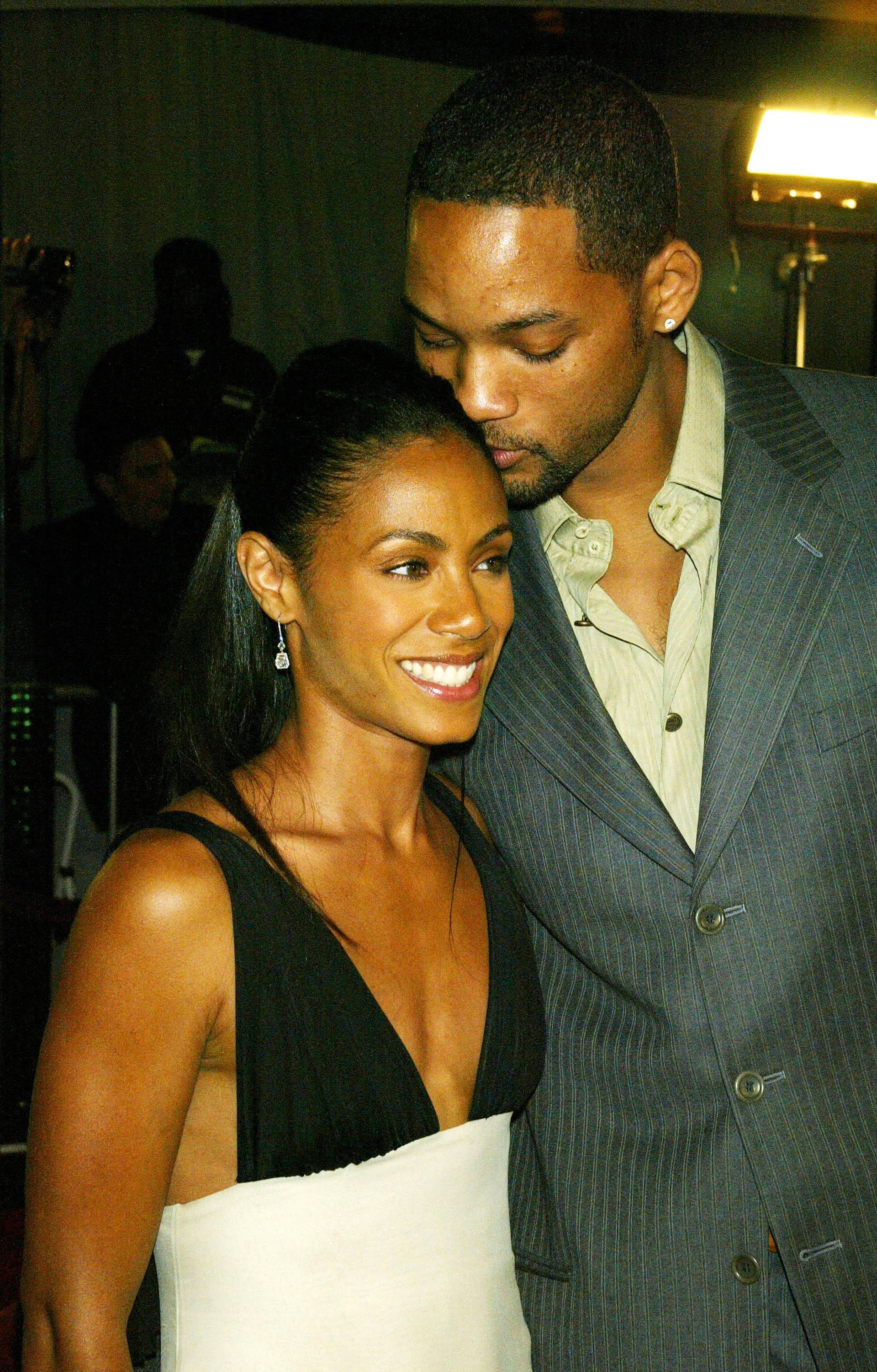 Actress Jada Pinkett Smith and her husband actor Will Smith  at the world premiere of the film,  Matrix Revolutions, at the Disney Concert Hall  in Los Angeles on Monday, 27 October 2003.   Photo credit: Francis Specker