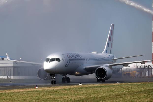 Zagreb: Slijetanje Airbusa A220, novog zrakoplova Croatia Airlinesa
