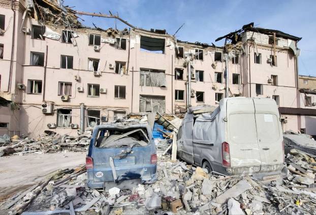 Aftermath of a Russian missile strike in Kryvyi Rih