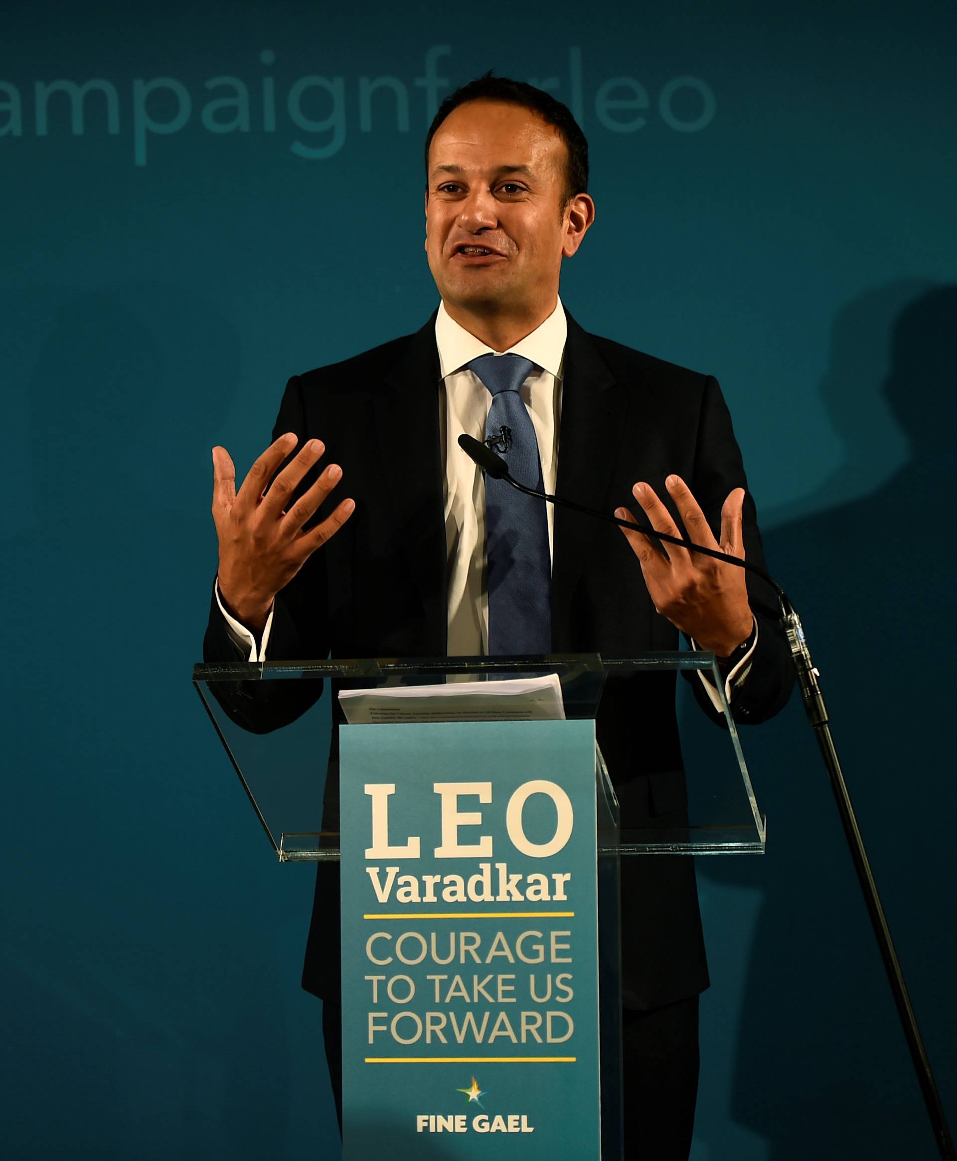 Ireland's Minister for Social Protection Leo Varadkar launches his campaign bid for Fine Gael party leader in Dublin