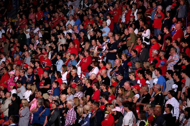 Republican presidential nominee and former U.S. President Donald Trump campaigns in Green Bay, Wisconsin