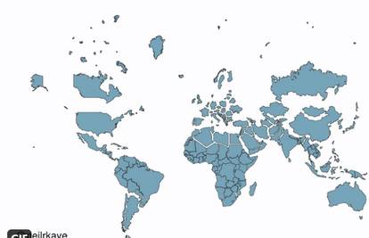 Na ovoj stranici možete vidjeti stvarnu veličinu svake države